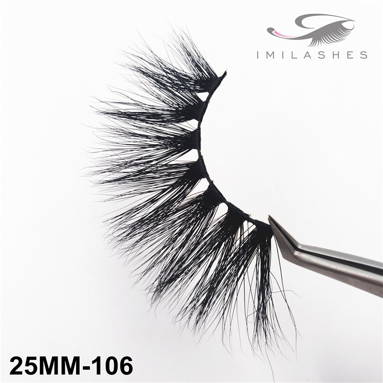 Fluffy full strips handmade real mink lashes wholesale-V