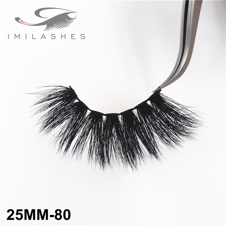 High quality 25mm 3D mink lashes with lightweight and soft band wholesale-V