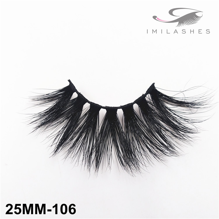 Fluffy full strips handmade real mink lashes wholesale-V