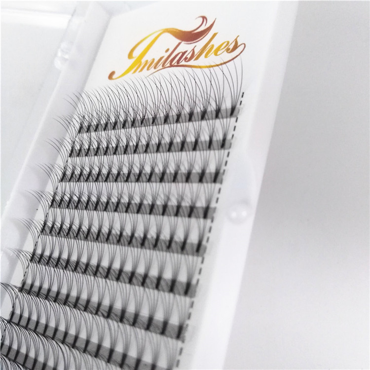 High quality short stem premade volume eyelash extensions 4D fan wholesale-V