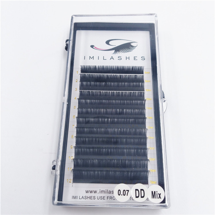 Matte black mega volume eyelash extensions supply-V