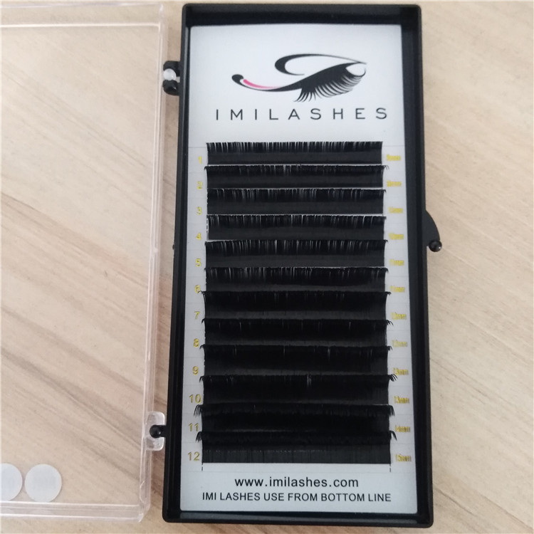 Matte black 0.20 D curl ellipse flat lashes wholesale-V