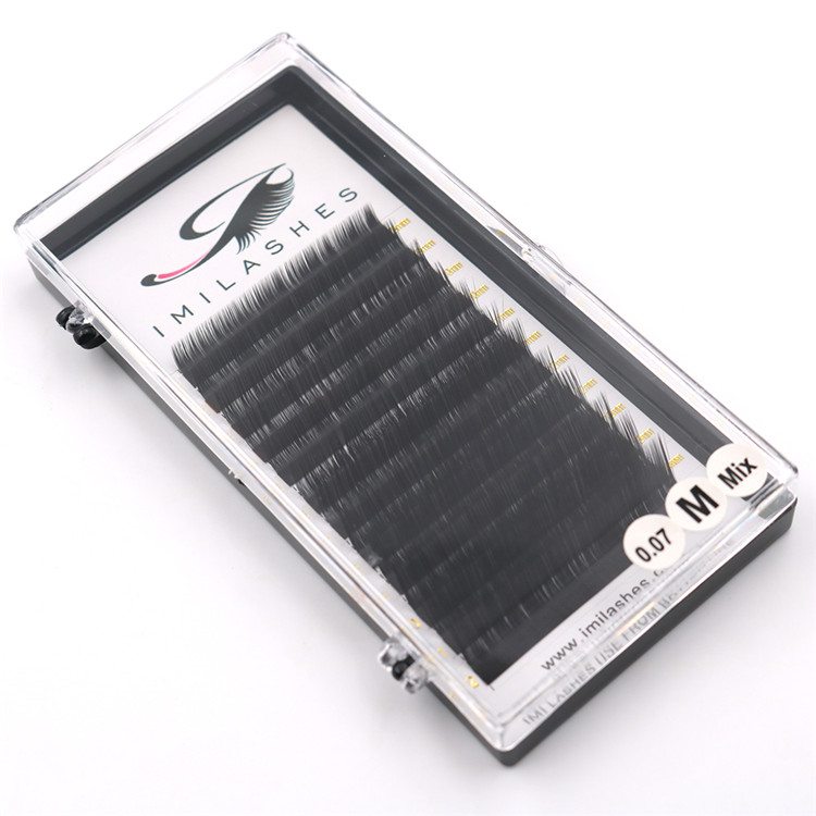 Private label 0.07M individual volume eyelash extensions supplier-L