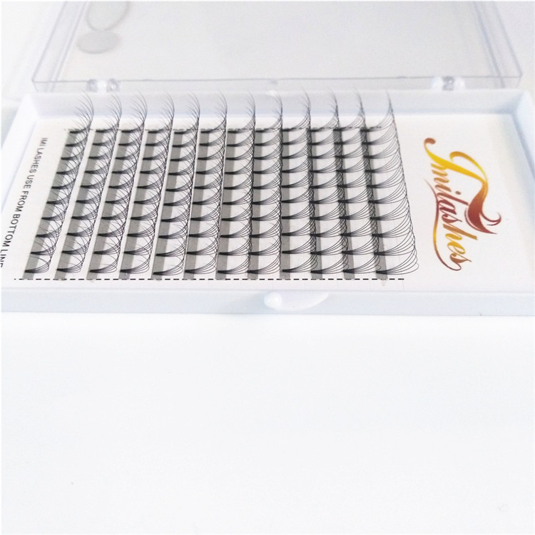 Short stem 5D premade volume lash extensions .10 mm D curl 14 mm tray wholesale-V