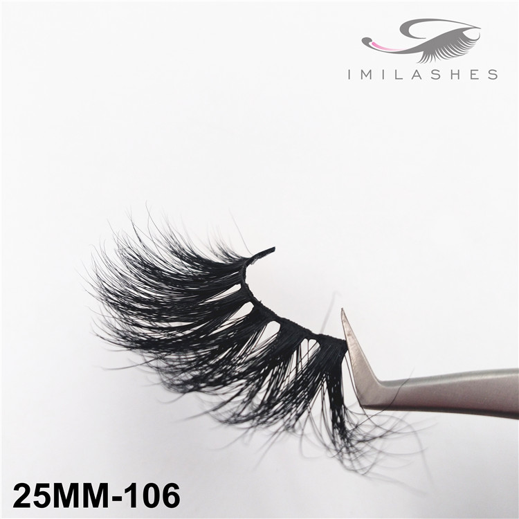 Fluffy full strips handmade real mink lashes wholesale-V