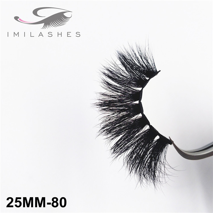 High quality 25mm 3D mink lashes with lightweight and soft band wholesale-V