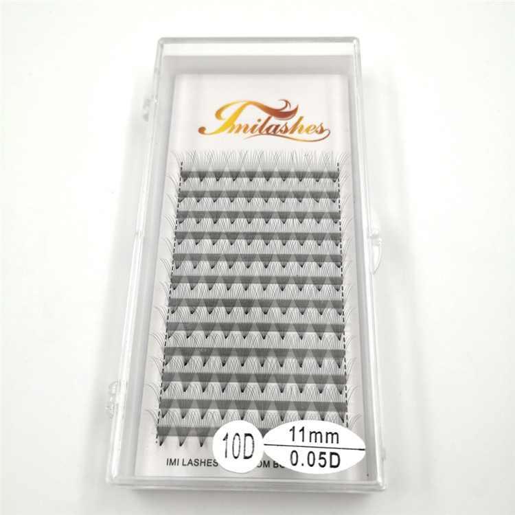 Natural mega volume lashes 0.05 pre made fans wholesale-V