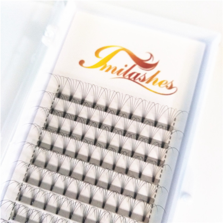 Short stem 5D premade volume lash extensions .10 mm D curl 14 mm tray wholesale-V